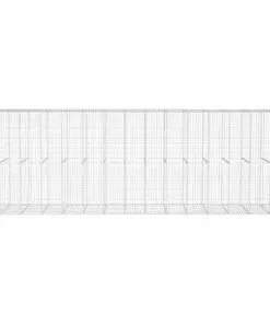 vidaXL Gabion Wall with Cover Galvanised Steel 600x50x200 cm