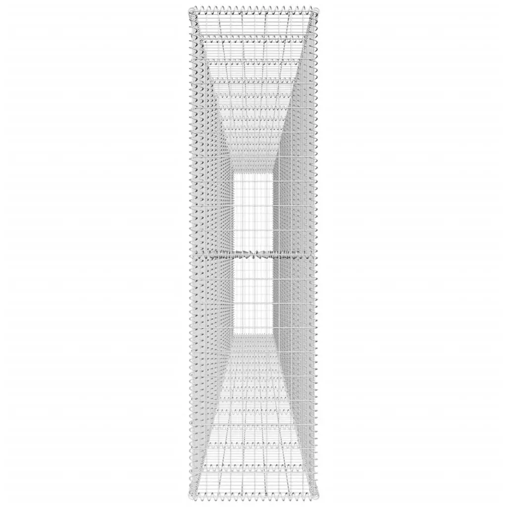 vidaXL Gabion Wall with Cover Galvanised Steel 600x50x200 cm