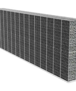 vidaXL Gabion Wall with Cover Galvanised Steel 600x50x200 cm