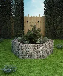 vidaXL Hexagonal Gabion Planter 160x140x50 cm