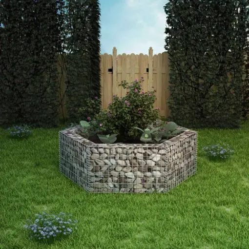 vidaXL Hexagonal Gabion Planter 160x140x50 cm