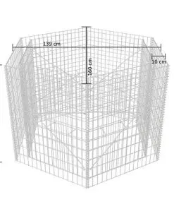 vidaXL Hexagonal Gabion Planter 160x140x100 cm