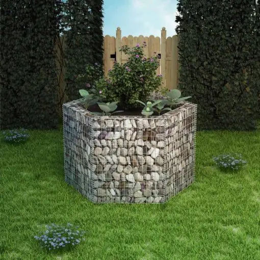 vidaXL Hexagonal Gabion Planter 160x140x100 cm