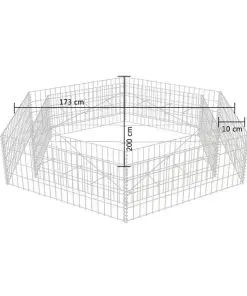 vidaXL Hexagonal Gabion Planter 200x173x40 cm