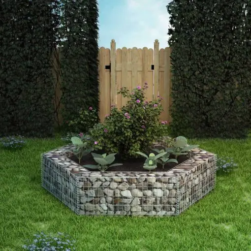 vidaXL Hexagonal Gabion Planter 200x173x40 cm