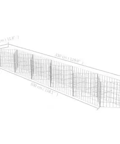 vidaXL Gabion Basket Galvanised Steel 300x30x50 cm