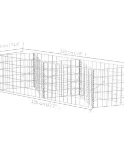 vidaXL Gabion Basket Galvanised Steel 120x30x50 cm