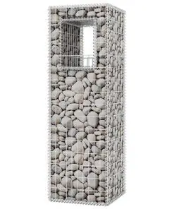 vidaXL Gabion Basket Post/Planter Steel 50x50x160 cm