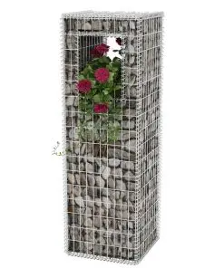 vidaXL Gabion Basket Post/Planter Steel 50x50x160 cm