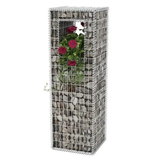 vidaXL Gabion Basket Post/Planter Steel 50x50x160 cm