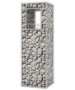 vidaXL Gabion Basket Posts/Planters 2 pcs Steel 50x50x160 cm