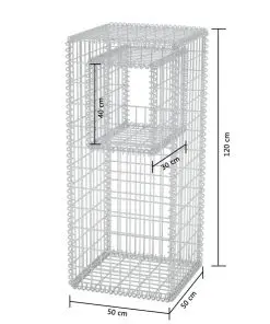 vidaXL Gabion Basket Post/Planter Steel 50x50x120 cm