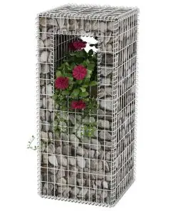 vidaXL Gabion Basket Post/Planter Steel 50x50x120 cm