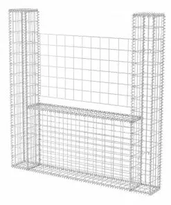 vidaXL Gabion Basket U-Shape Galvanised Steel 160x20x150 cm
