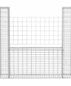 vidaXL Gabion Basket U-Shape Galvanised Steel 160x20x150 cm