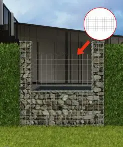 vidaXL Gabion Basket U-Shape Galvanised Steel 160x20x150 cm