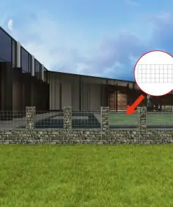 vidaXL Gabion Basket U-Shape Galvanised Steel 570x20x100 cm