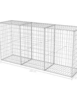 vidaXL Gabion Basket Galvanised Steel 200x50x100 cm