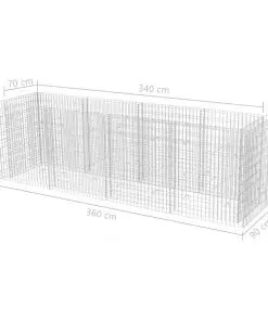 vidaXL Gabion Planter Steel 360x90x100 cm