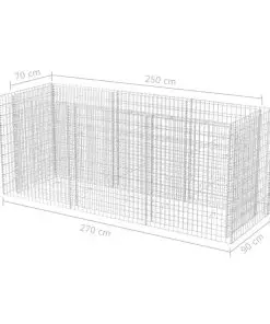vidaXL Gabion Planter Steel 270x90x100 cm