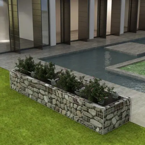vidaXL Gabion Planter Steel 360x90x50 cm