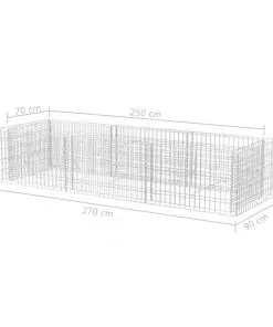 vidaXL Gabion Planter Steel 270x90x50 cm