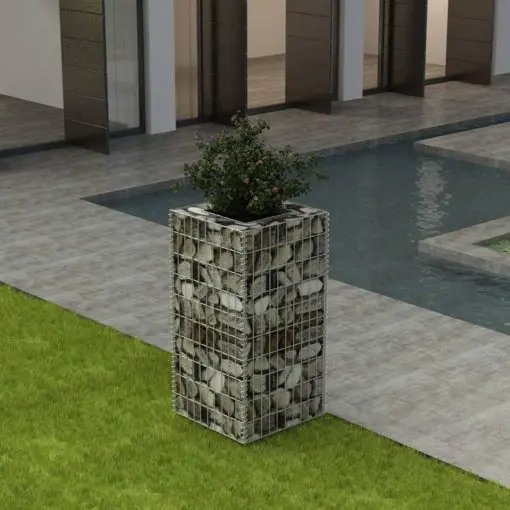 vidaXL Gabion Planter Steel 50x50x100 cm