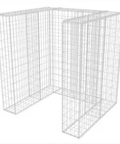 vidaXL Gabion Single Wheelie Bin Surround Steel 110x100x120 cm
