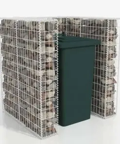 vidaXL Gabion Single Wheelie Bin Surround Steel 110x100x120 cm