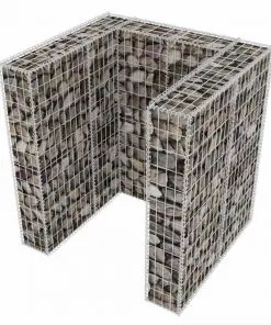 vidaXL Gabion Single Wheelie Bin Surround Steel 110x100x120 cm