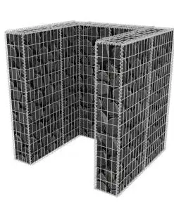 vidaXL Gabion Single Wheelie Bin Surround Steel 110x100x120 cm