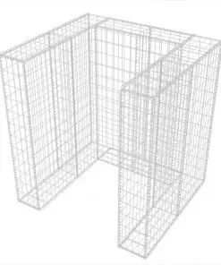 vidaXL Gabion Single Wheelie Bin Surround Steel 110x100x120 cm