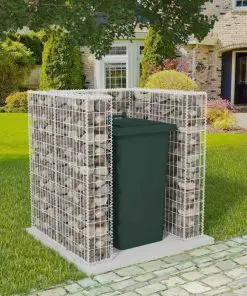 vidaXL Gabion Single Wheelie Bin Surround Steel 110x100x120 cm vidaXL Gabion Single Wheelie Bin Surround Steel 110x100x120 cm