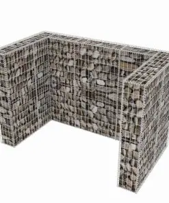 vidaXL Gabion Double Wheelie Bin Surround Steel 180x100x120 cm