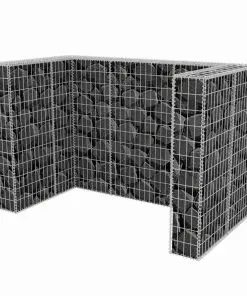 vidaXL Gabion Double Wheelie Bin Surround Steel 180x100x120 cm