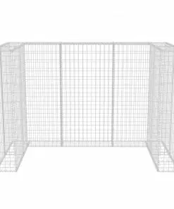 vidaXL Gabion Double Wheelie Bin Surround Steel 180x100x120 cm