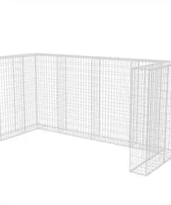 vidaXL Gabion Triple Wheelie Bin Surround Steel 250x100x120 cm