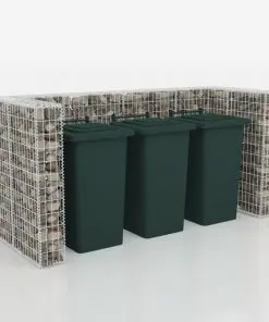 vidaXL Gabion Triple Wheelie Bin Surround Steel 250x100x120 cm