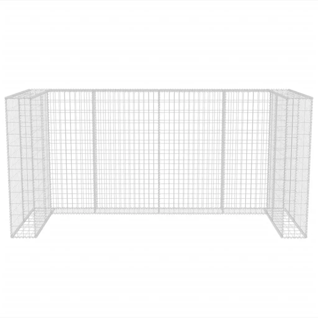 vidaXL Gabion Triple Wheelie Bin Surround Steel 250x100x120 cm