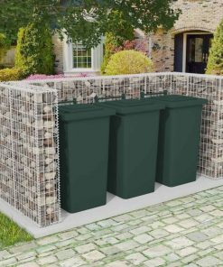 vidaXL Gabion Triple Wheelie Bin Surround Steel 250x100x120 cm vidaXL Gabion Triple Wheelie Bin Surround Steel 250x100x120 cm