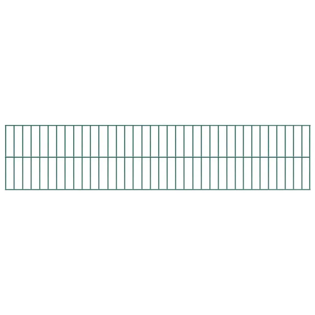 vidaXL Fence Panel with Posts Powder-coated Iron 6×0.8 m Green