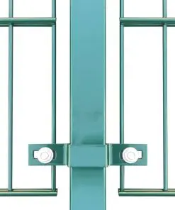 vidaXL Fence Panel with Posts Powder-coated Iron 6×0.8 m Green