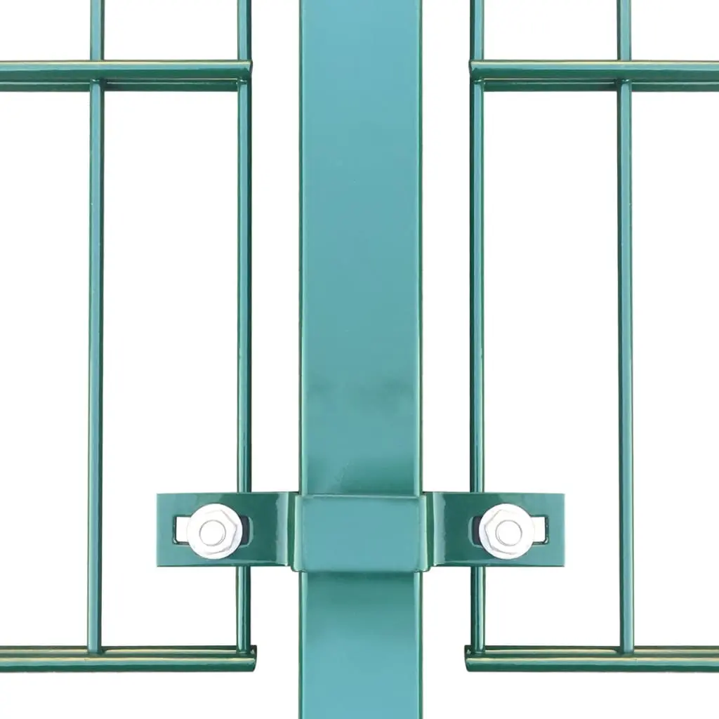 vidaXL Fence Panel with Posts Powder-coated Iron 6×0.8 m Green