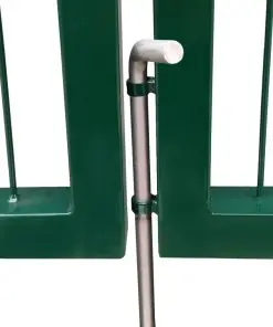 vidaXL Garden Fence Gate with Posts 350×100 cm Steel Green