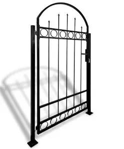 vidaXL Fence Gate with Arched Top and 2 Posts 100×200 cm