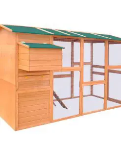 vidaXL Chicken Coop Wood 295x163x170 cm