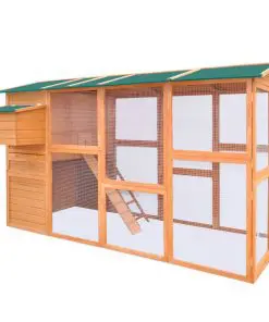 vidaXL Chicken Coop Wood 295x163x170 cm