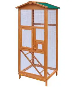 vidaXL Bird Cage Wood 65x63x165 cm