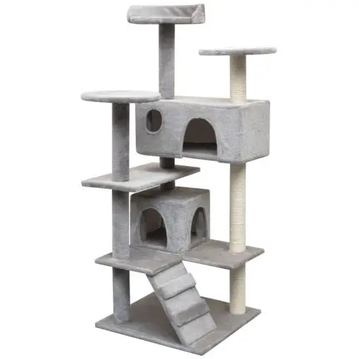 vidaXL Cat Tree with Sisal Scratching Posts 125 cm Grey