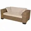 vidaXL Seven Piece 2-Seater Sofa Set Real Rattan